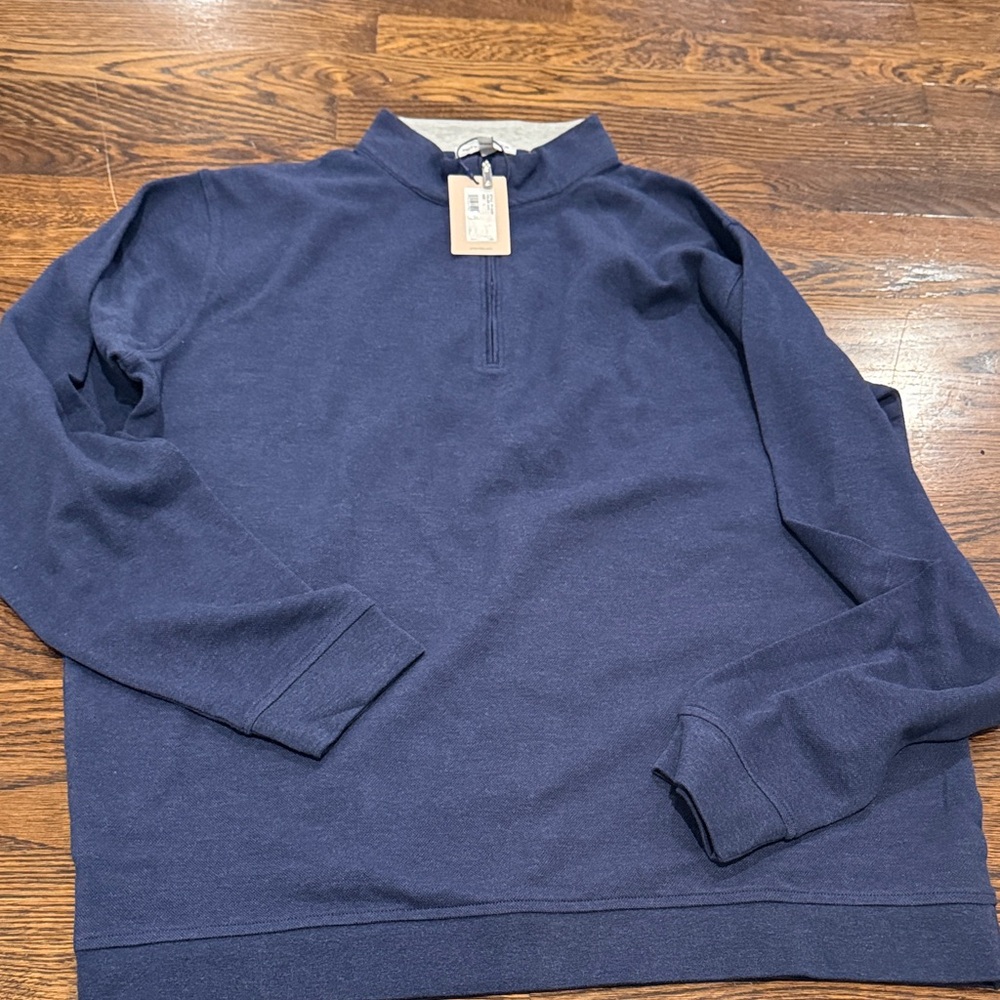 Peter Millar NBC Men's Navy Blue Quarter-Zip Sweater